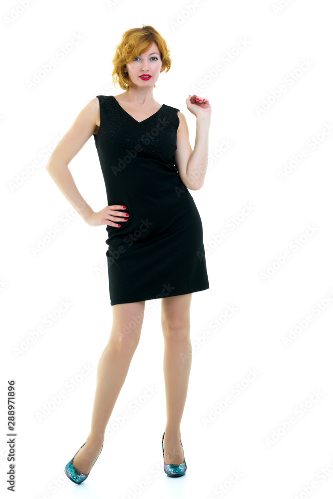 portrait in full growth of a successful young business woman portrait in full growth of a successful young business woman