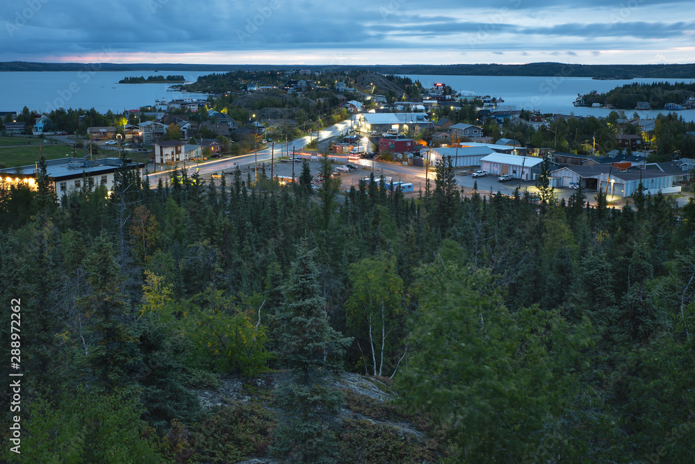 Dawn over Old Town in Yellowknife, Northwest Territories, Canada