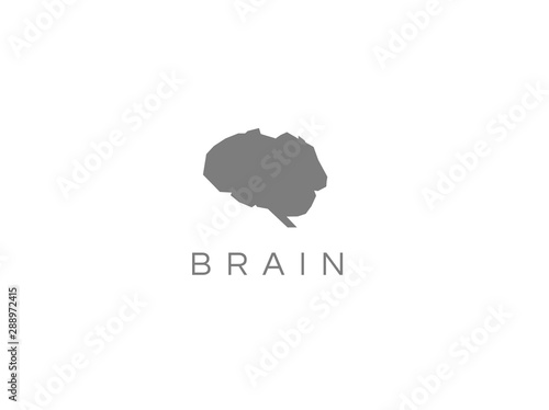 Black and White Brain Logo Design Template photo