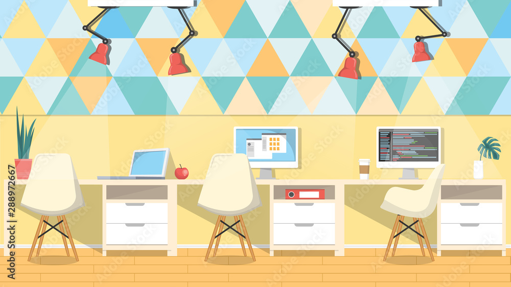 Fototapeta Colorful Modern Office Vector Background Illustration