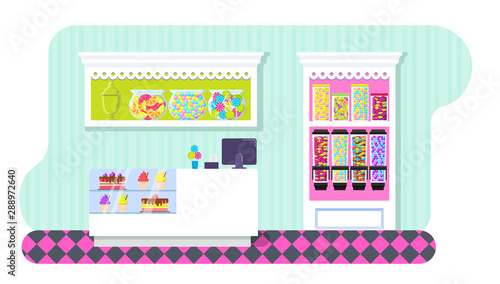 Colorful Candy Shop Vector Background Illustration