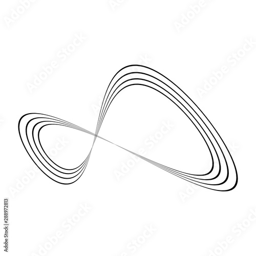 Infinity symbol of multiple thin black lines. Concept of infinite, limitless and endless. Simple flat vector design element