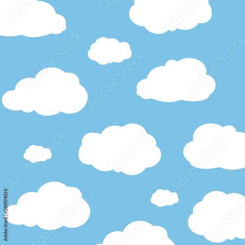 Vector seamless texture with cartoon clouds
