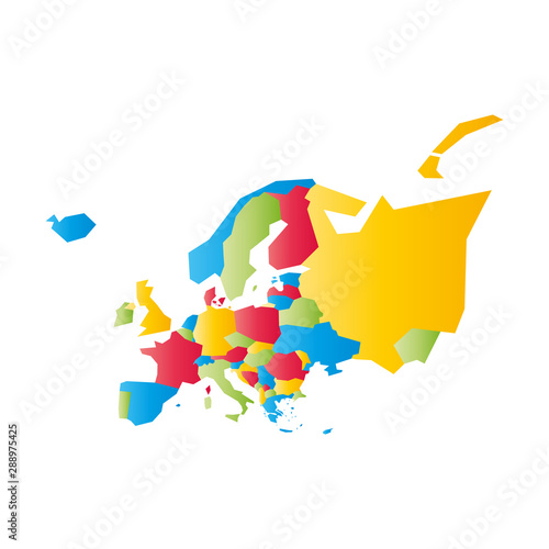 Very simplified infographical political map of Europe. Simple geometric vector illustration photo