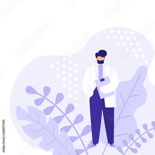 A vector illustration of doctor. Cartoon vector characters