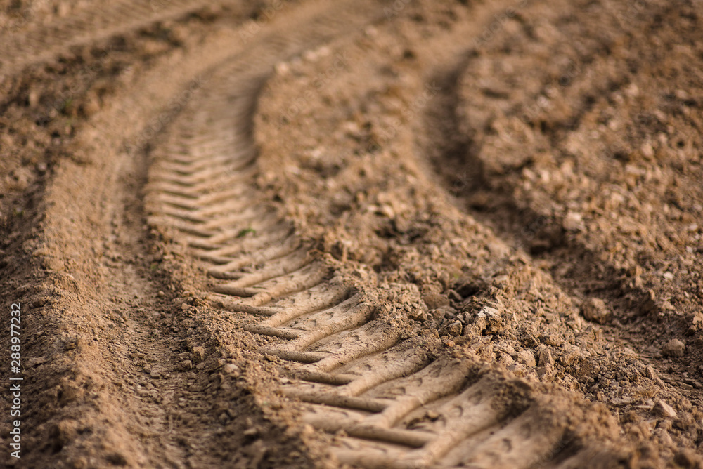 Traces of car tires on the road , car footprints in the sand. Traces of car tires on the road , car footprints in the sand.