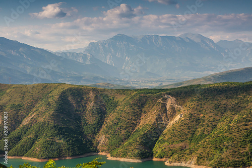 Mountain View behind Fierza reservoir in Albania