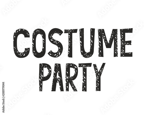 costume party label on white background