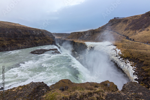 The Gullfoss waterfall in Iceland