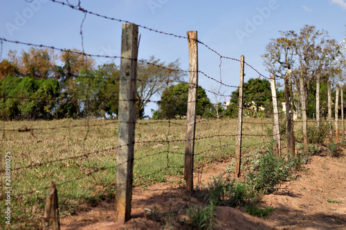 wire fence in rural area