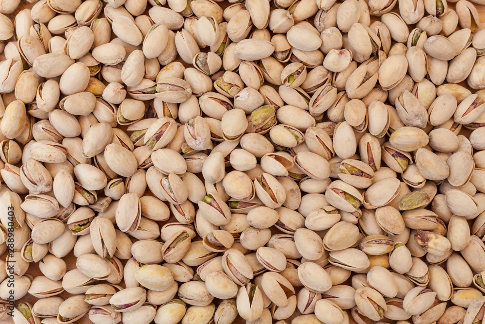 Top view background of shell pistachios Top view background of shell pistachios