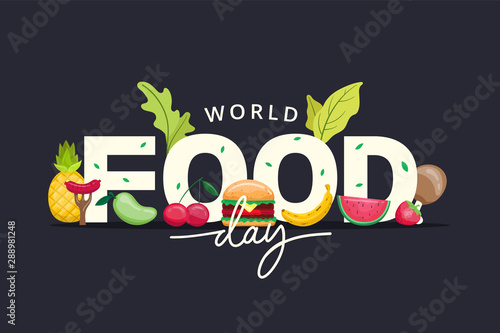 World Food Day illustration vector is suitable for social media, banner , poster , Flyer and related with food