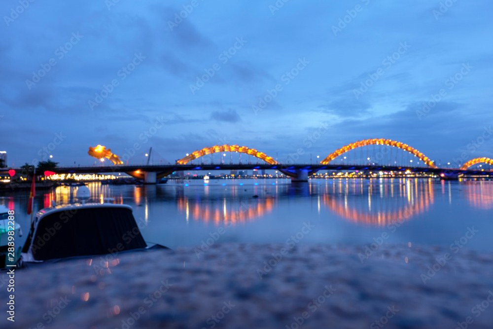 Naklejka premium bridge over the river