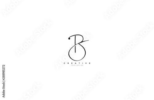 Initial Letter B Logo Manual Black Elegant Minimalist Signature Logo