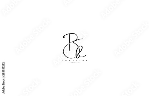 Initial Letter Bb Logo Manual Black Elegant Minimalist Signature Logo