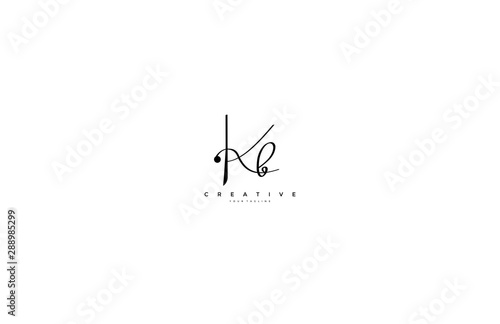 Initial Letter Kb Logo Manual Black Elegant Minimalist Signature Logo