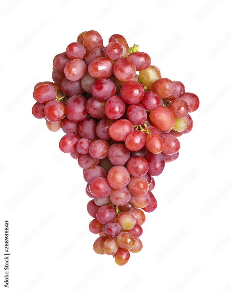 Fototapeta premium Bunch of fresh ripe juicy grapes isolated on white