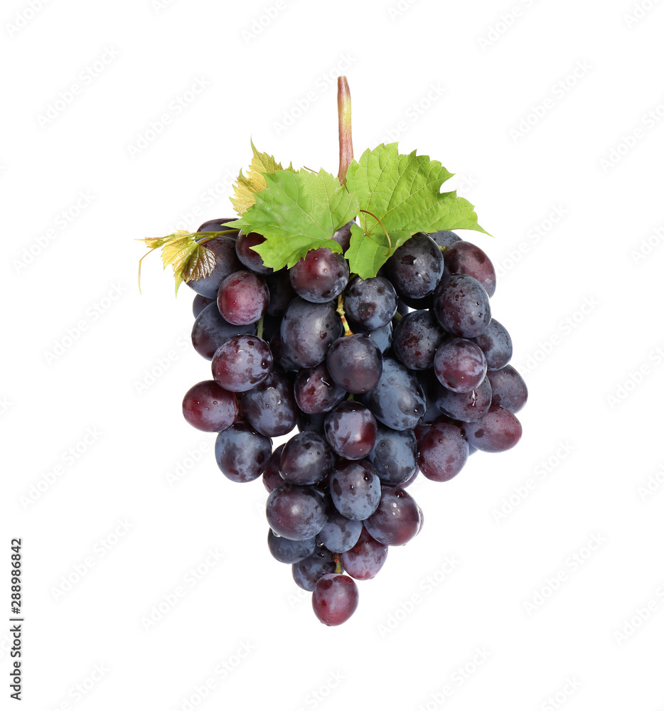 Fototapeta premium Bunch of fresh ripe juicy grapes isolated on white