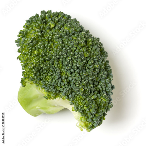 Broccoli isolated on white background. Top view  flat lay.