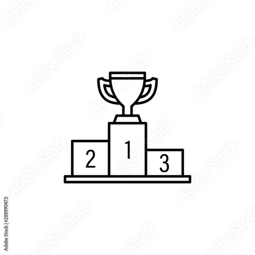 Podium, winner cup icon. Element of winner line icon