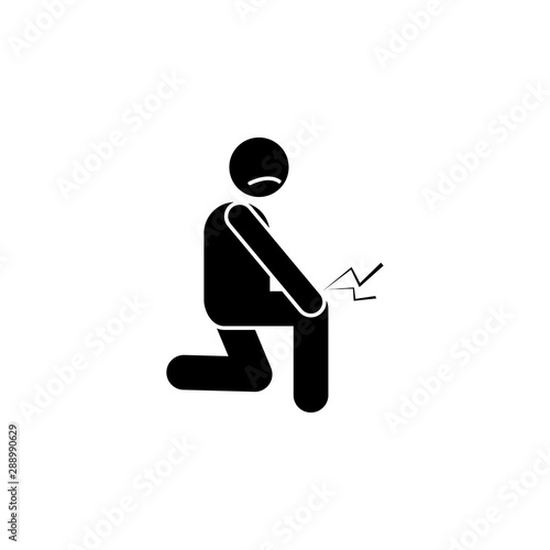 Ache, fall, pain icon. Element of amyotrophic lateral sclerosis icon
