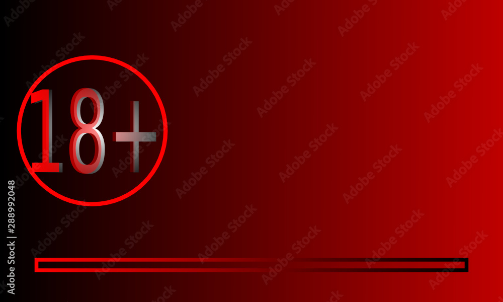 18+ red letter in circle with empty space 18+ red letter in circle with empty space
