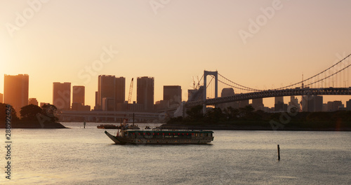 Odaiba city sunset