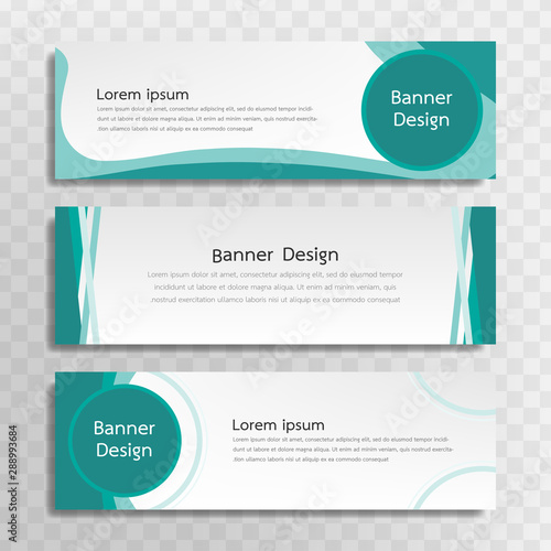 A set of green banner templates designed for the web and various headlines are available in three different designs.