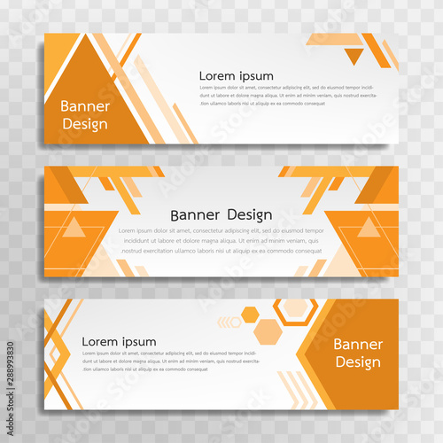 A set of yellow banner templates designed for the web and various headlines are available in three different designs.