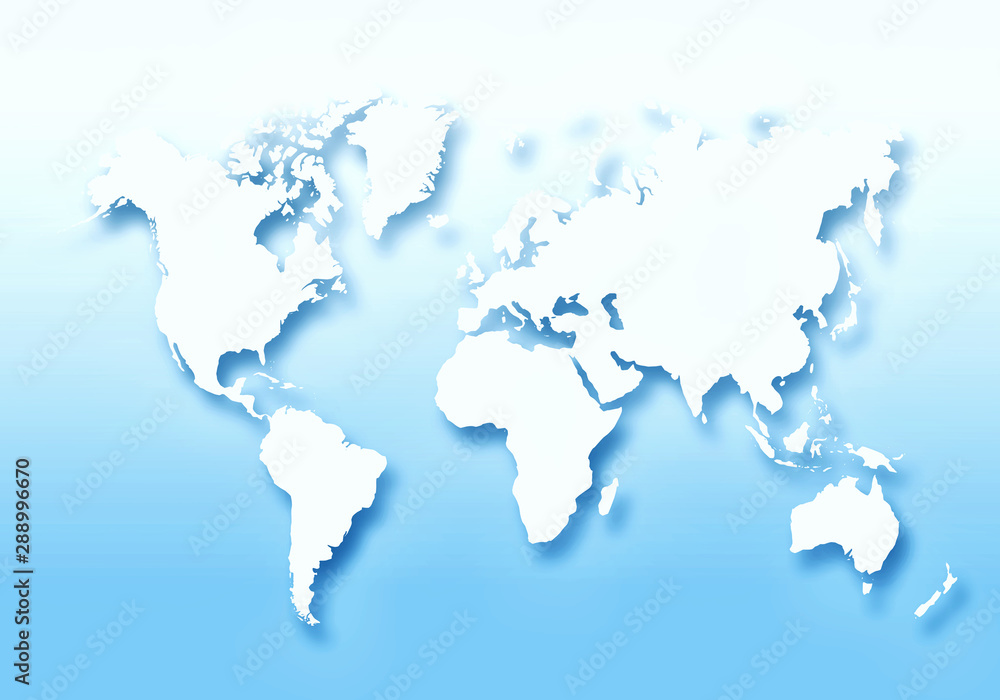 World digital outlined map background