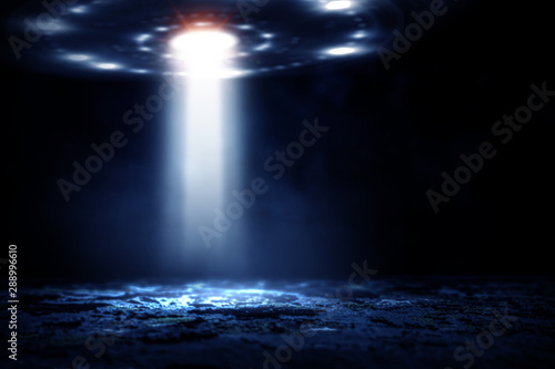 Fototapeta Naklejka Na Ścianę i Meble -  Abstract background of landing spaceship