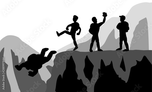 The team of climbers who kicked weak teammates fell.