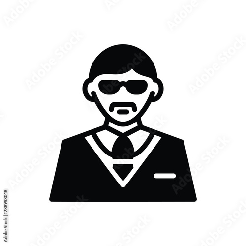 Black solid icon for manager 