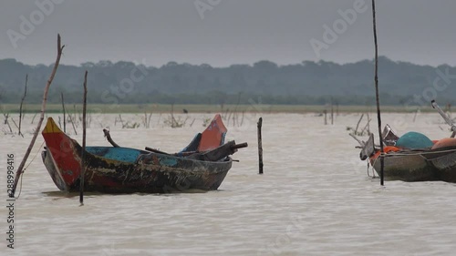 Wallpaper Mural Fishing Boat Floating on the Lake Torontodigital.ca