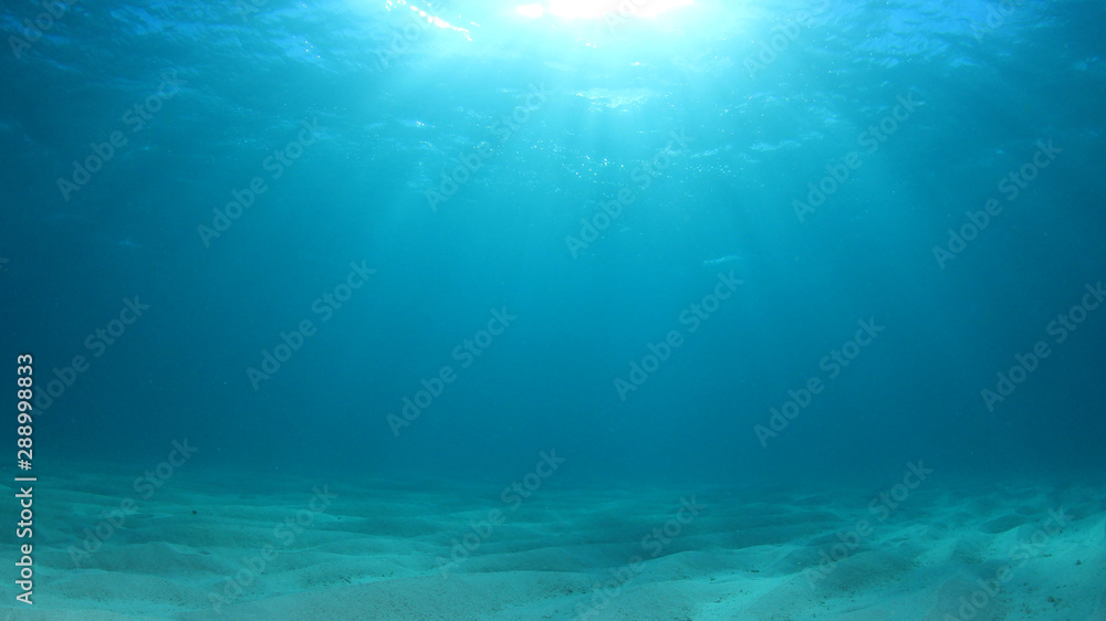Underwater blue ocean background 