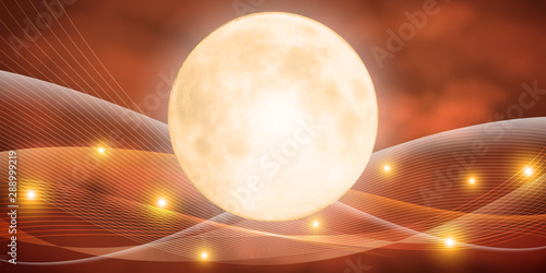 背景　月　ハロウィーン