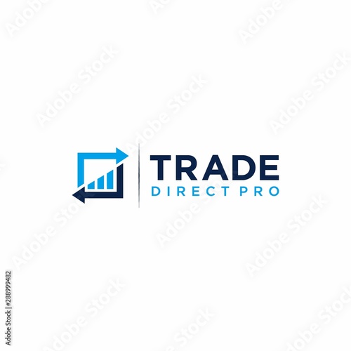Trading logo with chart element modern design template