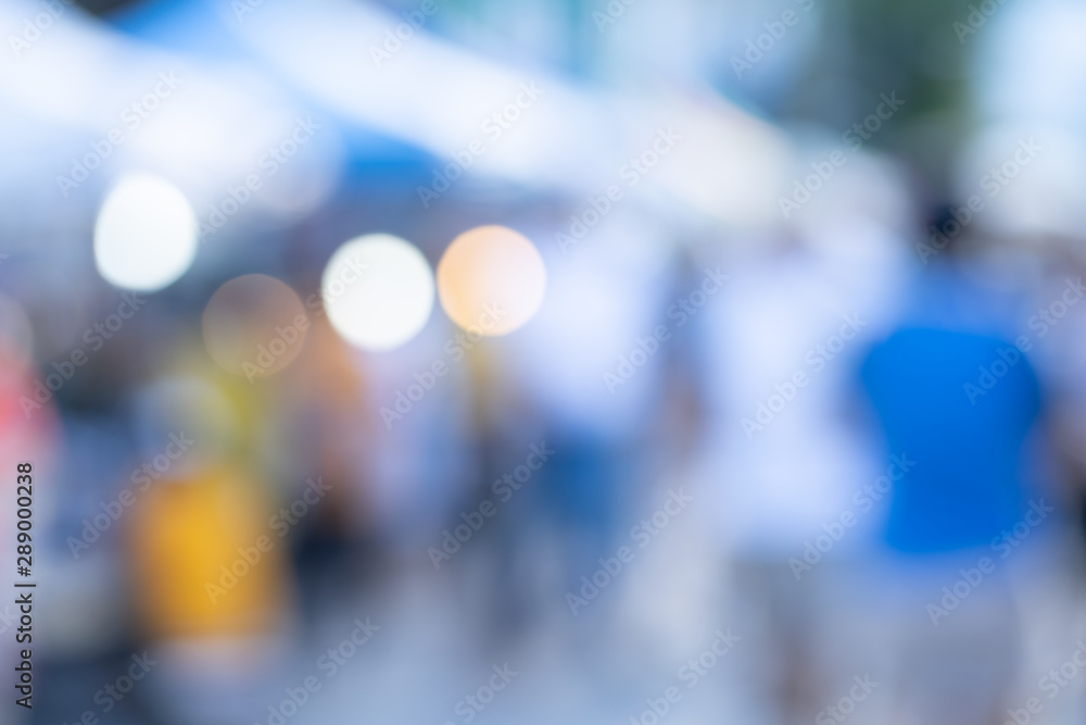 abstract blur people at sunday market background