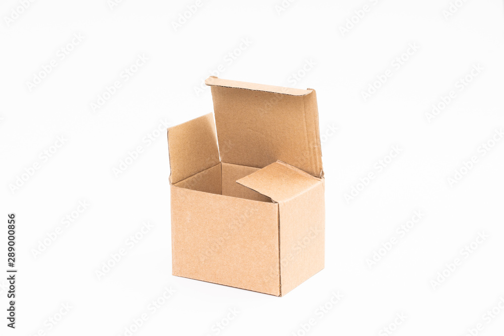 Brown paper box on white background Brown paper box on white background