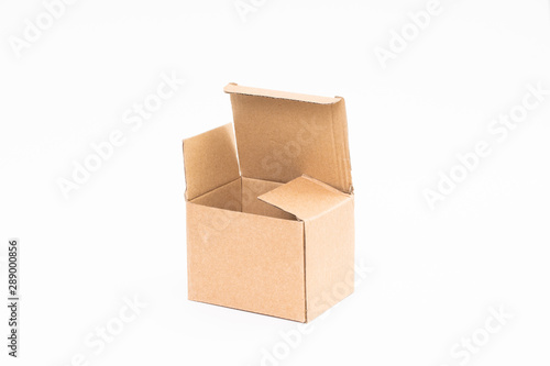 Brown paper box on white background © littlestocker