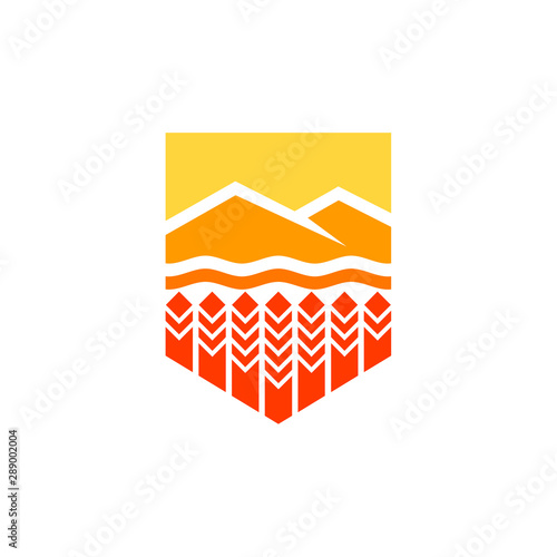 Alberta Canada Logo. Wheat Grain Symbol. Farm Icon vector.