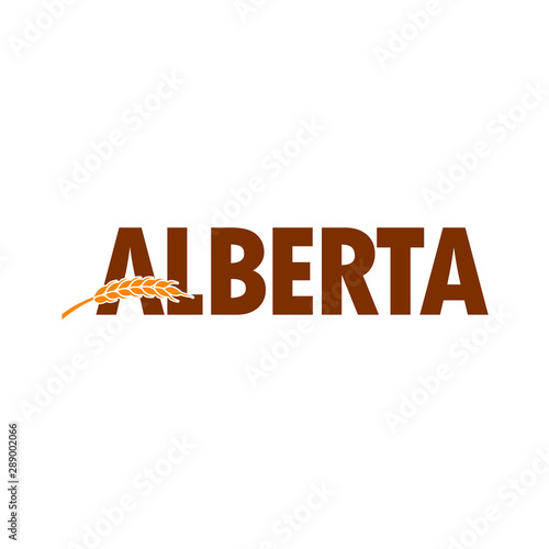 Alberta Canada Logo. Wheat Grain Symbol. Farm Icon vector.