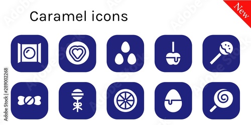 caramel icon set