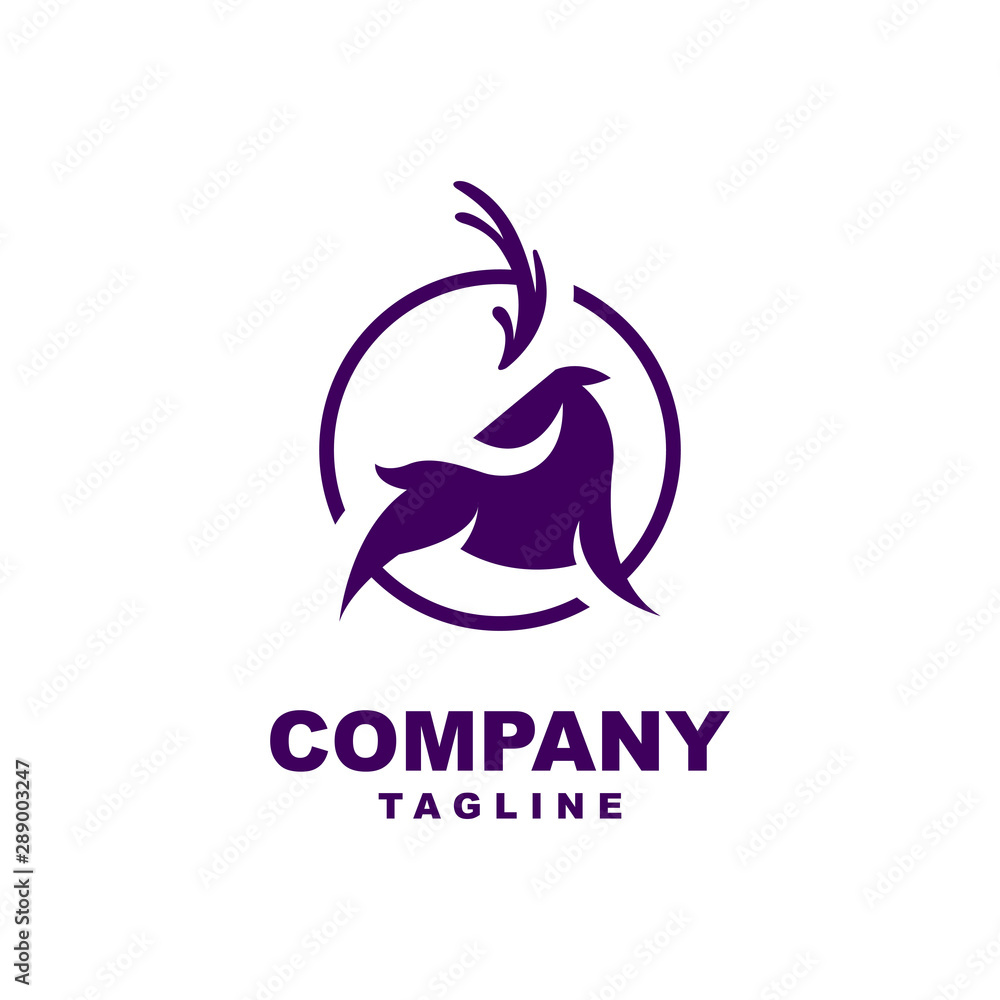 Deer with Circle shape Logo Template Deer with Circle shape Logo Template