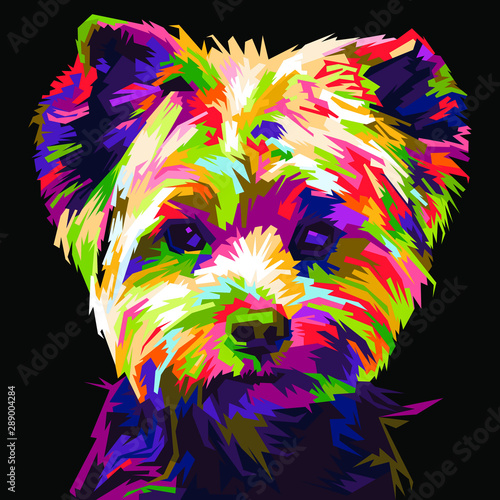 colorful shih-tzu dog. wpap pop art illustration