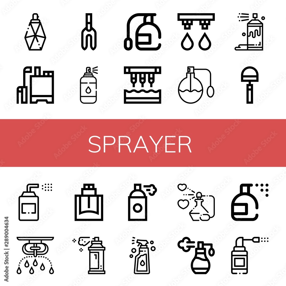 Set of sprayer icons such as Parfume, Pesticide, Weeder, Spray, Seeder, Irrigation system, Perfume, Hoe, Sprays, Sprinkler, Cologne, Insecticide , sprayer Set of sprayer icons such as Parfume, Pesticide, Weeder, Spray, Seeder, Irrigation system, Perfume, Hoe, Sprays, Sprinkler, Cologne, Insecticide , sprayer