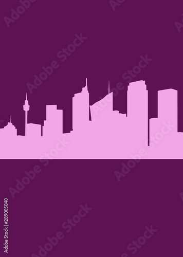 Beautiful skyline with city illustration