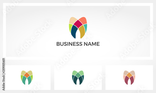 Abstract Simple Colorful Tooth Logo