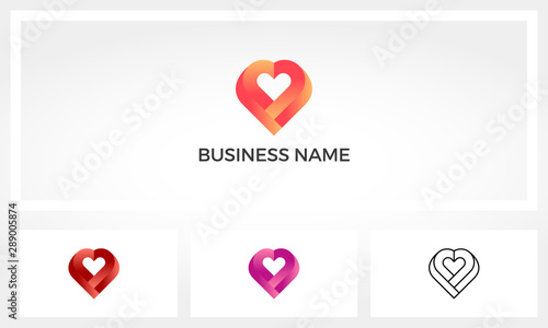 Heart Symbol Inside Abstract Heart Symbol Logo