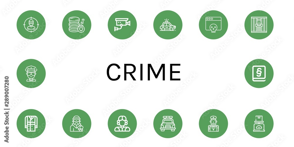 Set of crime icons such as Thief, Cyber attack, Cctv, Police car, Hacker, Jail, Trench coat, Criminal, Judge, Policeman, Scale, Cop, Law , crime Set of crime icons such as Thief, Cyber attack, Cctv, Police car, Hacker, Jail, Trench coat, Criminal, Judge, Policeman, Scale, Cop, Law , crime